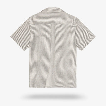Les Deux Lukas Cotton-linen Short-sleeve Shirt - Teak Brown