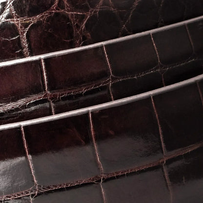 Genuine Crocodile Dress Belt - Brown Genuine Crocodile