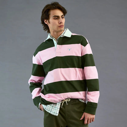 Barbour Broome Rugby Shirt - Pink Cotton