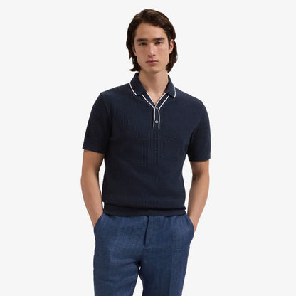 Bugatchi Johnny-collar Polo - Navy