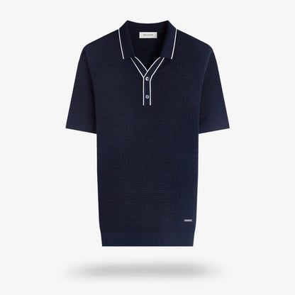 Bugatchi Johnny-collar Polo - Navy