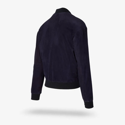 Altea Suede Bomber Jacket - Navy