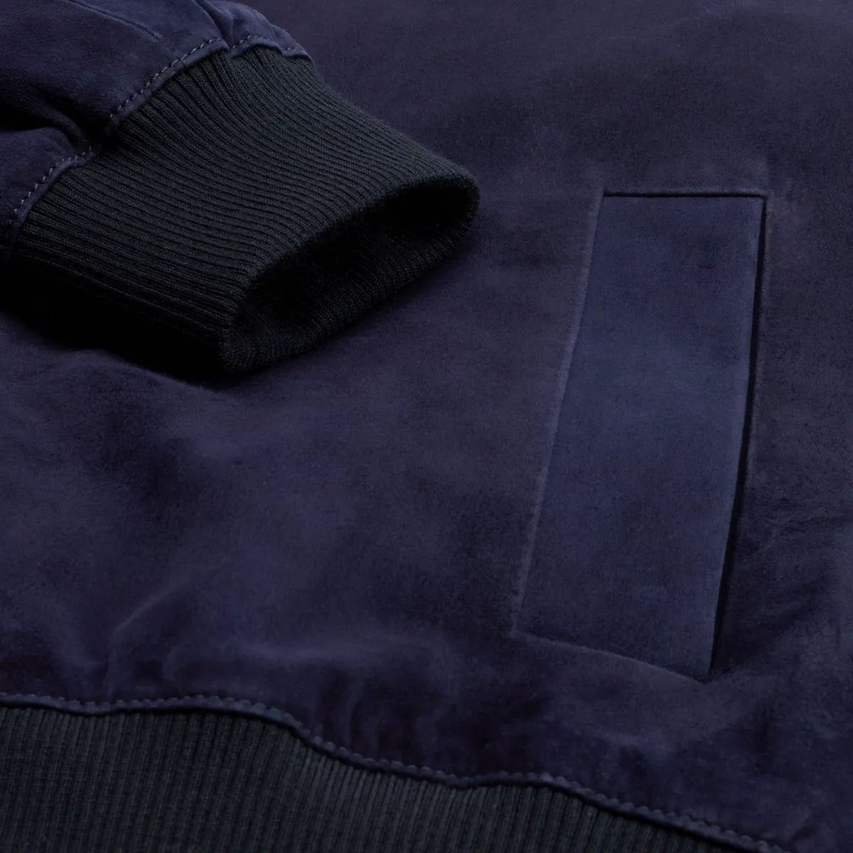 Altea Suede Bomber Jacket - Navy
