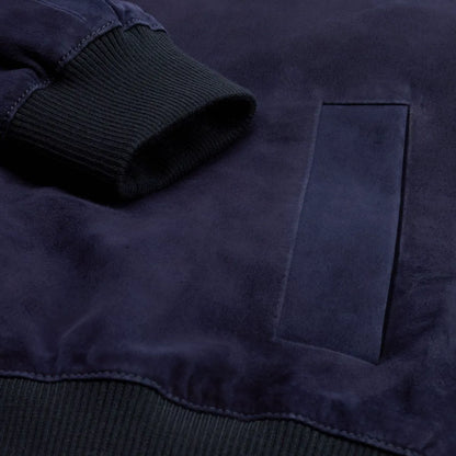 Altea Suede Bomber Jacket - Navy