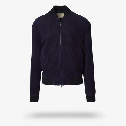 Altea Suede Bomber Jacket - Navy