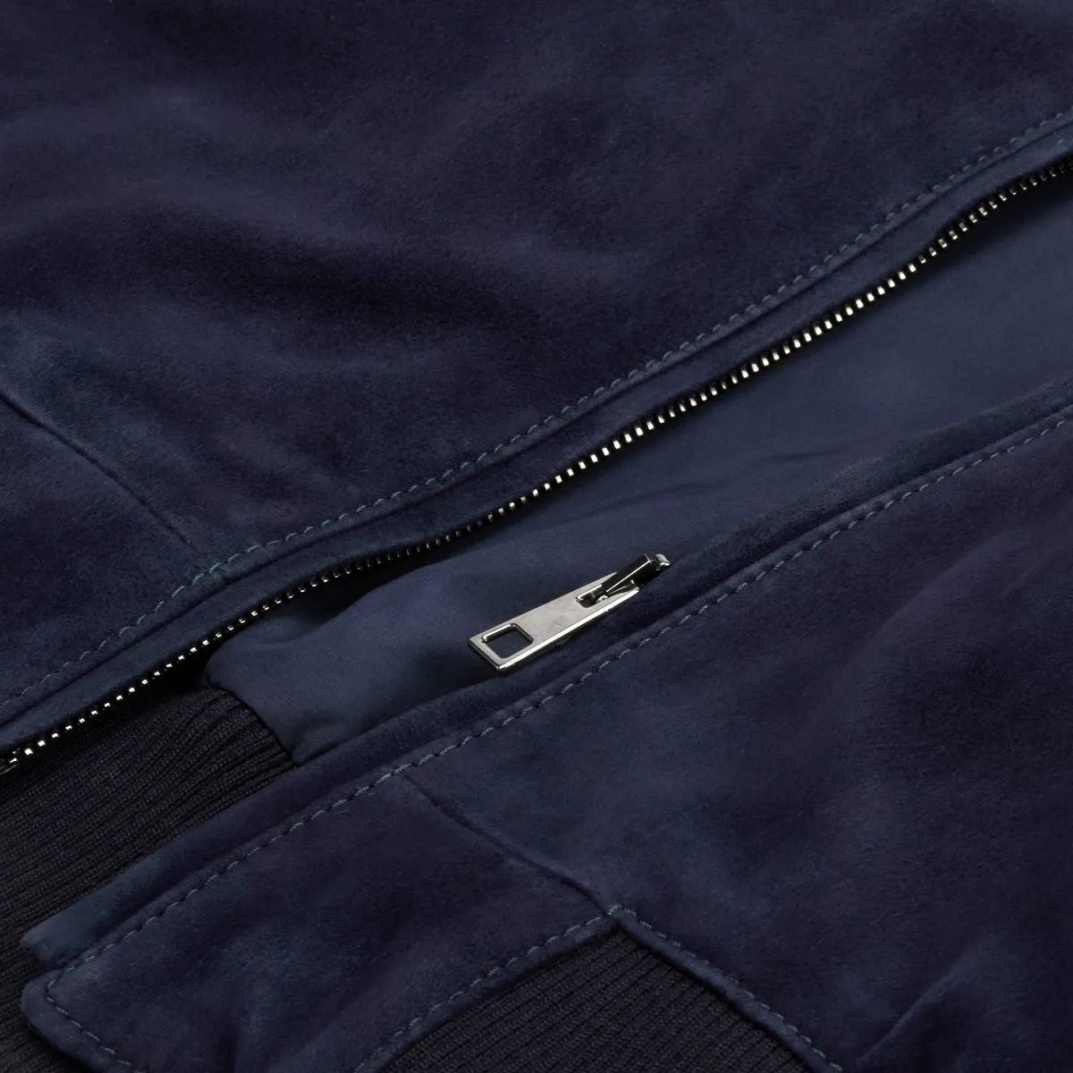 Altea Suede Bomber Jacket - Navy