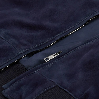 Altea Suede Bomber Jacket - Navy