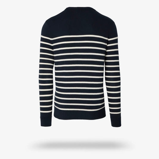 Crewneck Sweater - Navy Stripe