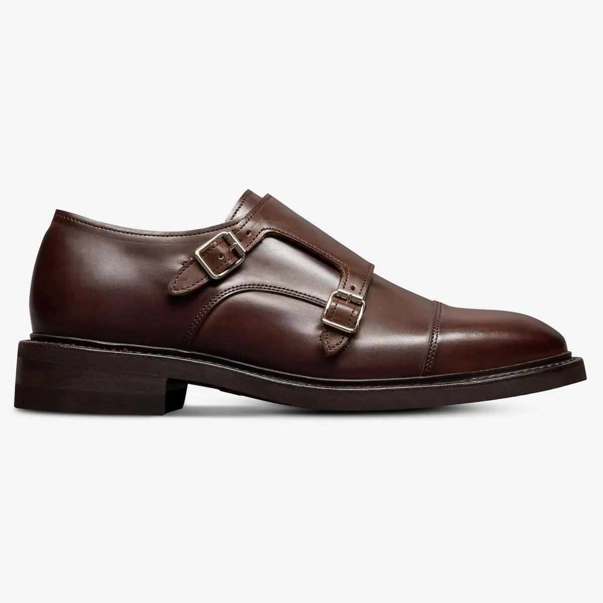 Richards Double Monk Strap Dress Shoe - Dark Brown Leather