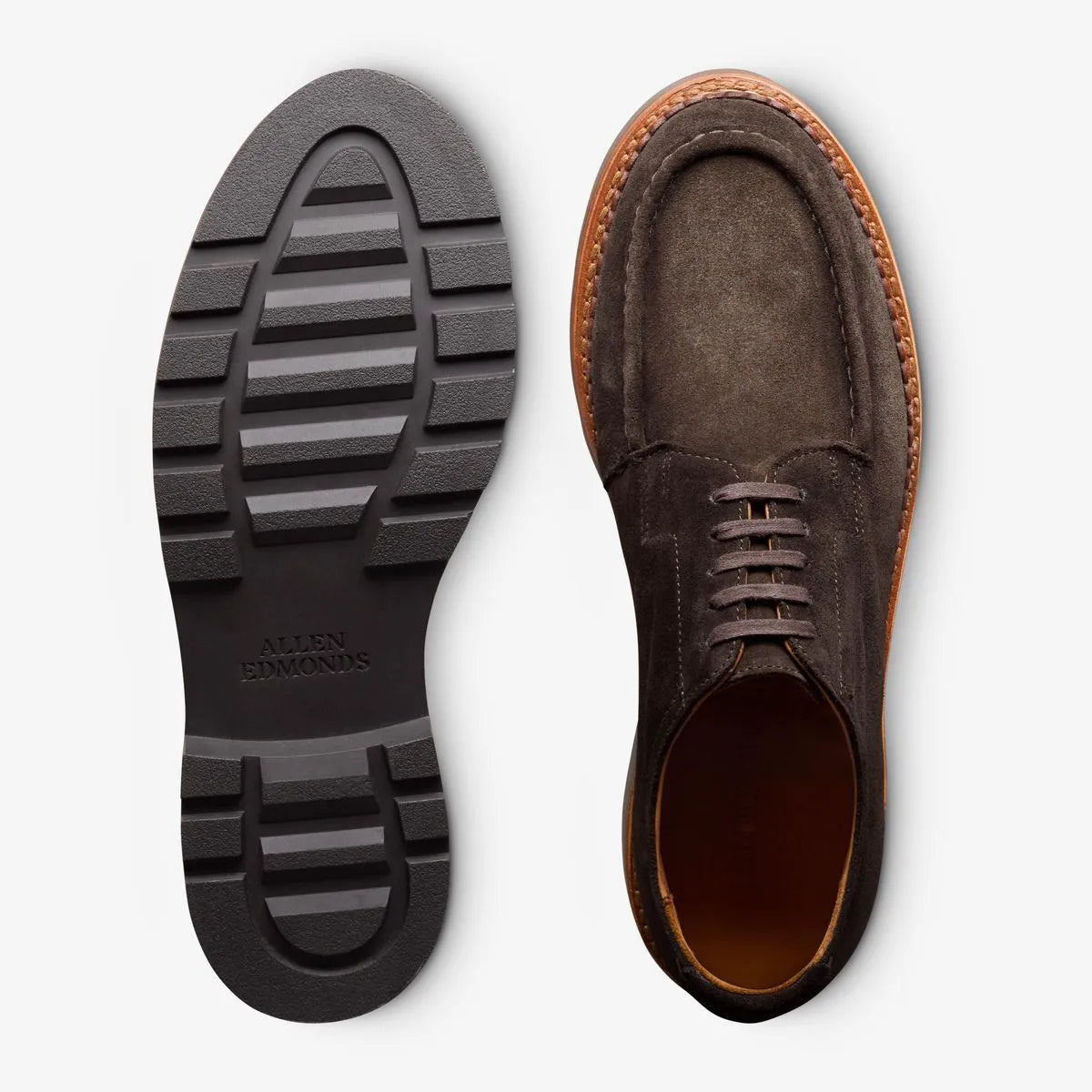 Cillian Apron-toe Derby Dress Shoe - Bitter Chocolate Suede