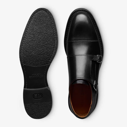 Richards Double Monk Strap Dress Shoe - Black Leather