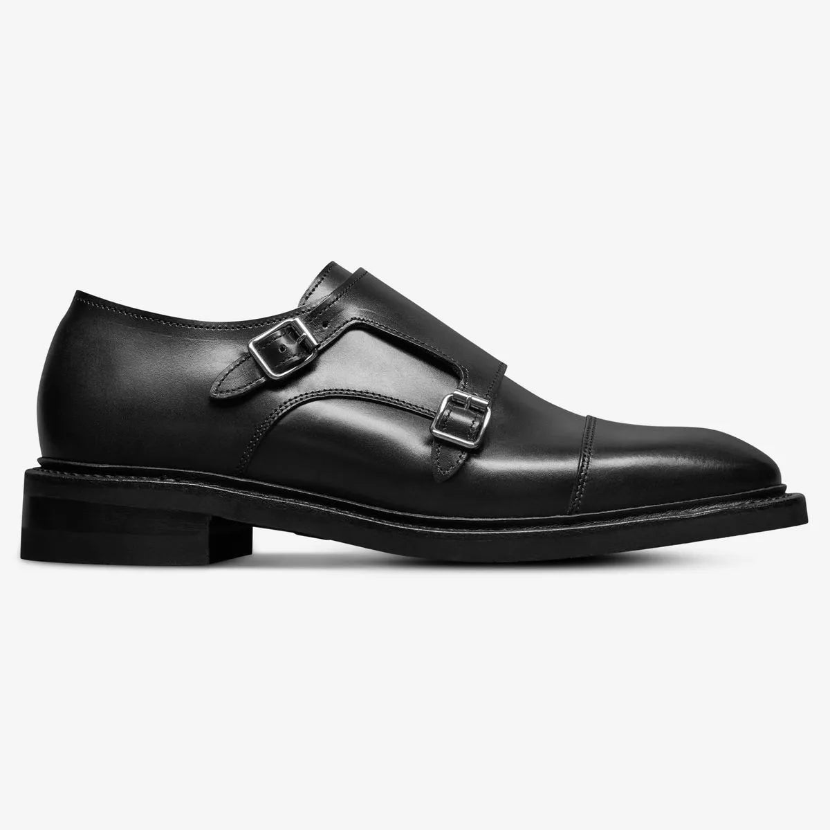 Richards Double Monk Strap Dress Shoe - Black Leather