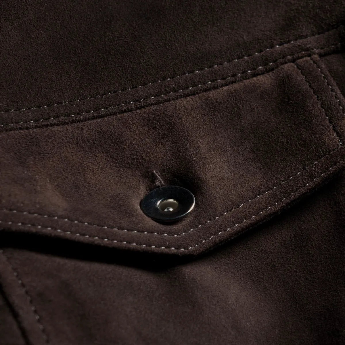 Suede Trucker Jacket - Brown Suede