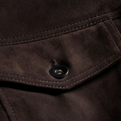 Suede Trucker Jacket - Brown Suede