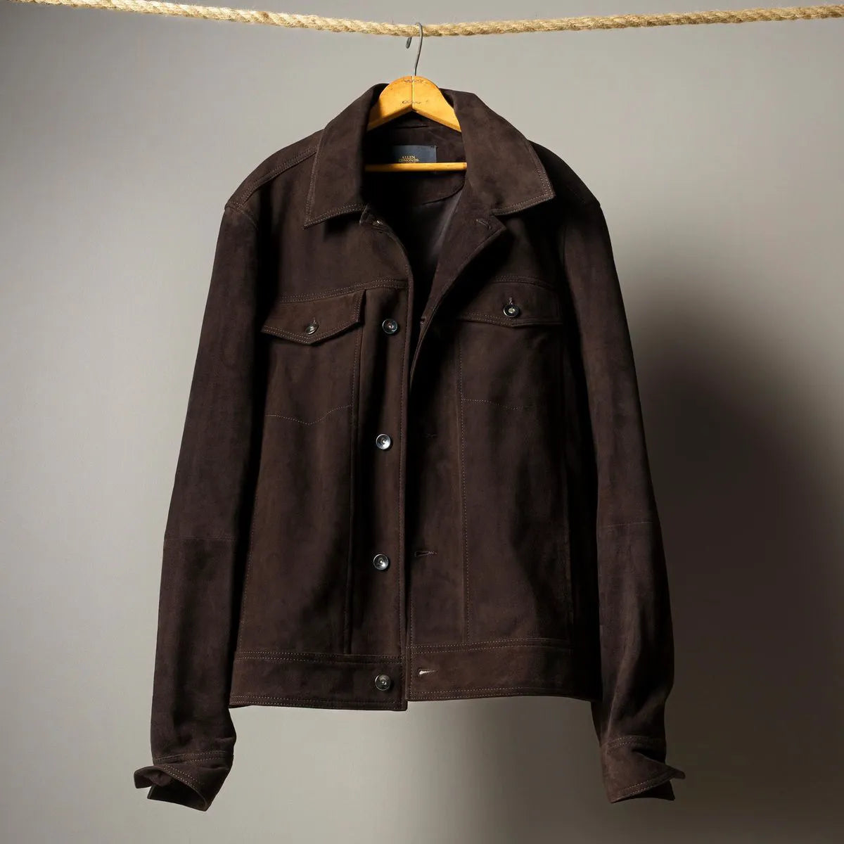 Suede Trucker Jacket - Brown Suede
