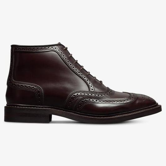 McAllister Wingtip Oxford Dress Boot - Burgundy Polished Calf Leather