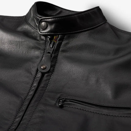 Schott® N.Y.C. x Allen Edmonds Café Racer 2.0 Leather Jacket - Black Leather