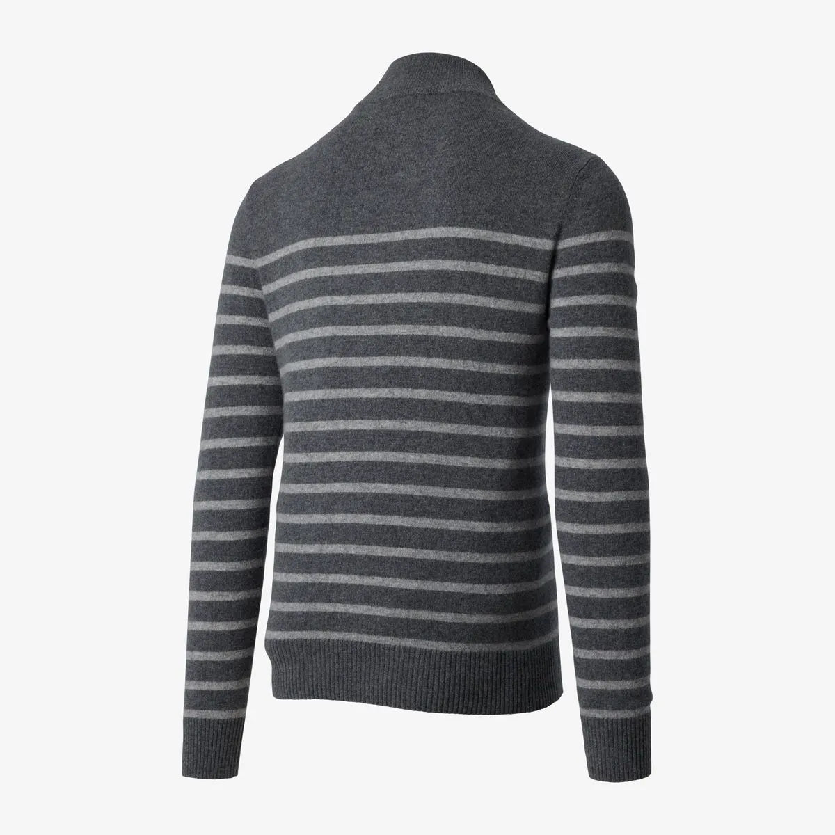 Cashmere Quarter-zip Sweater - Grey Stripe