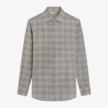 Bugatchi Axel Woven Long-sleeve Shirt - Cobblestone
