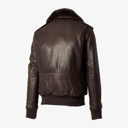 Schott® N.Y.C. x Allen Edmonds Leather Bomber Jacket - Brown Leather