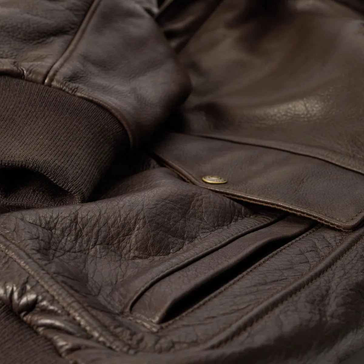 Schott® N.Y.C. x Allen Edmonds Leather Bomber Jacket - Brown Leather