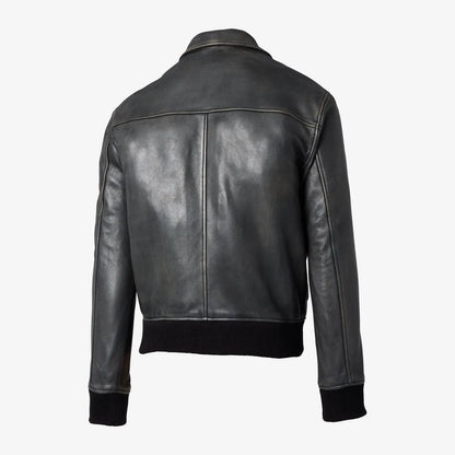 Officine Générale Cesario Lamb Leather Jacket - Black