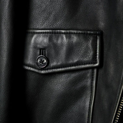 Officine Générale Cesario Lamb Leather Jacket - Black