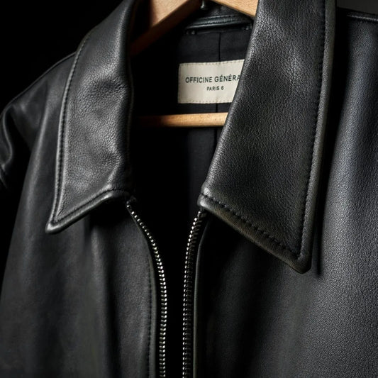 Officine Générale Cesario Lamb Leather Jacket - Black