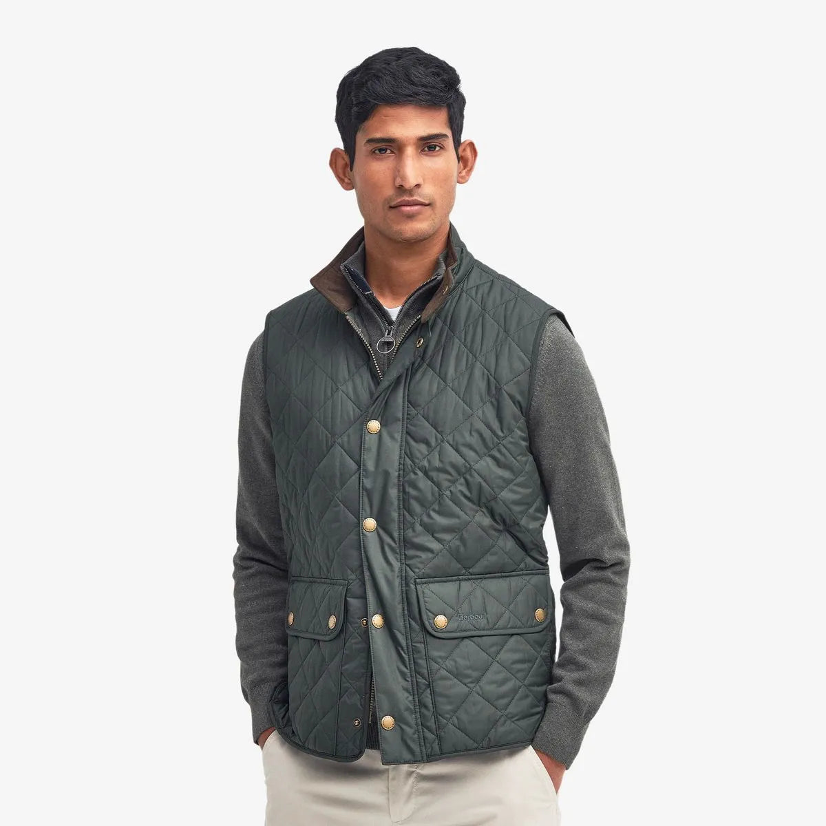 Barbour New Lowerdale Quilted Gilet Vest - Sage Green
