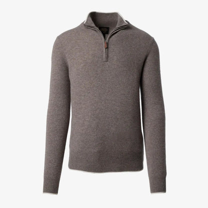 Cashmere Quarter-zip Sweater - Brown