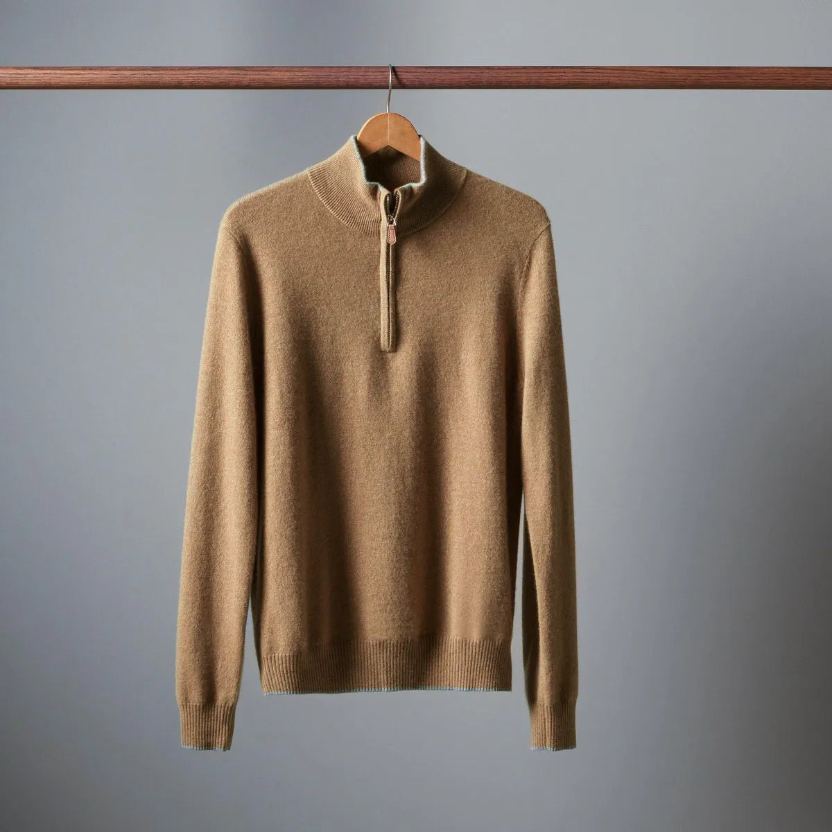Cashmere Quarter-zip Sweater - Camel